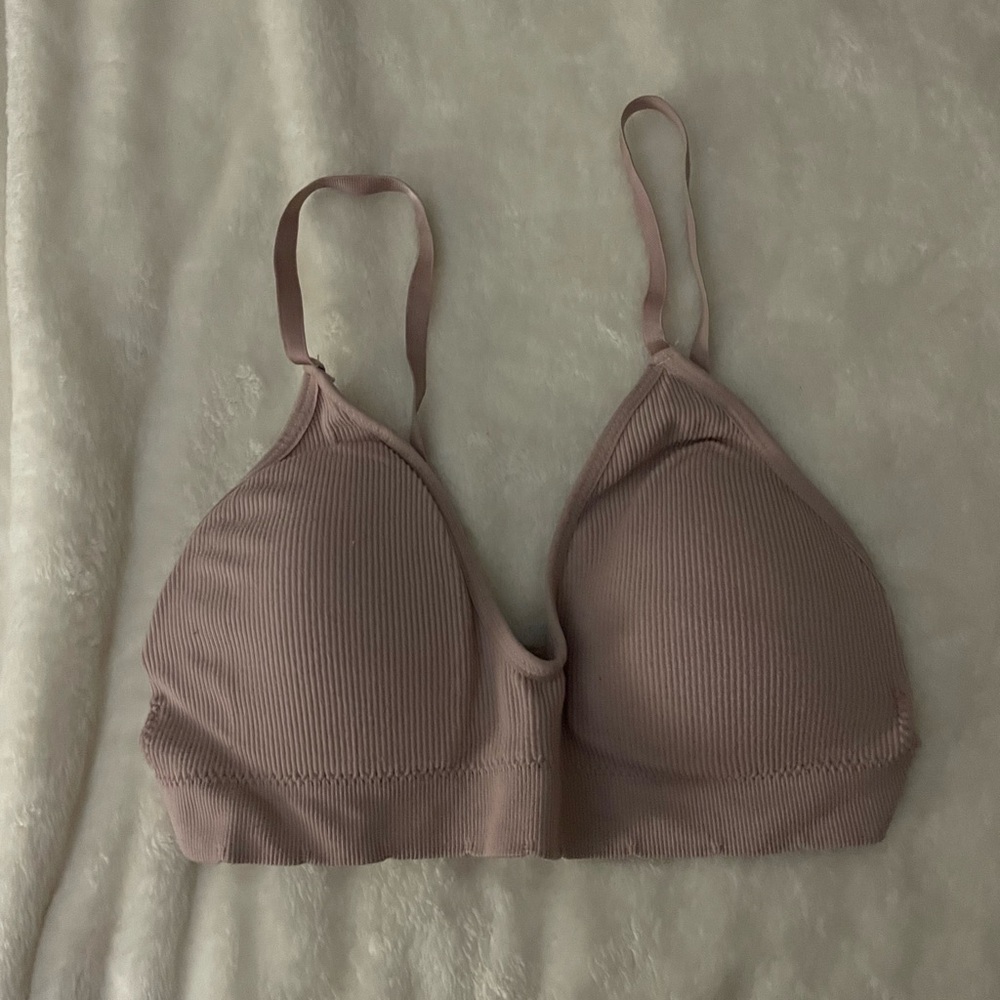 Women's beige Ribbed Bralette